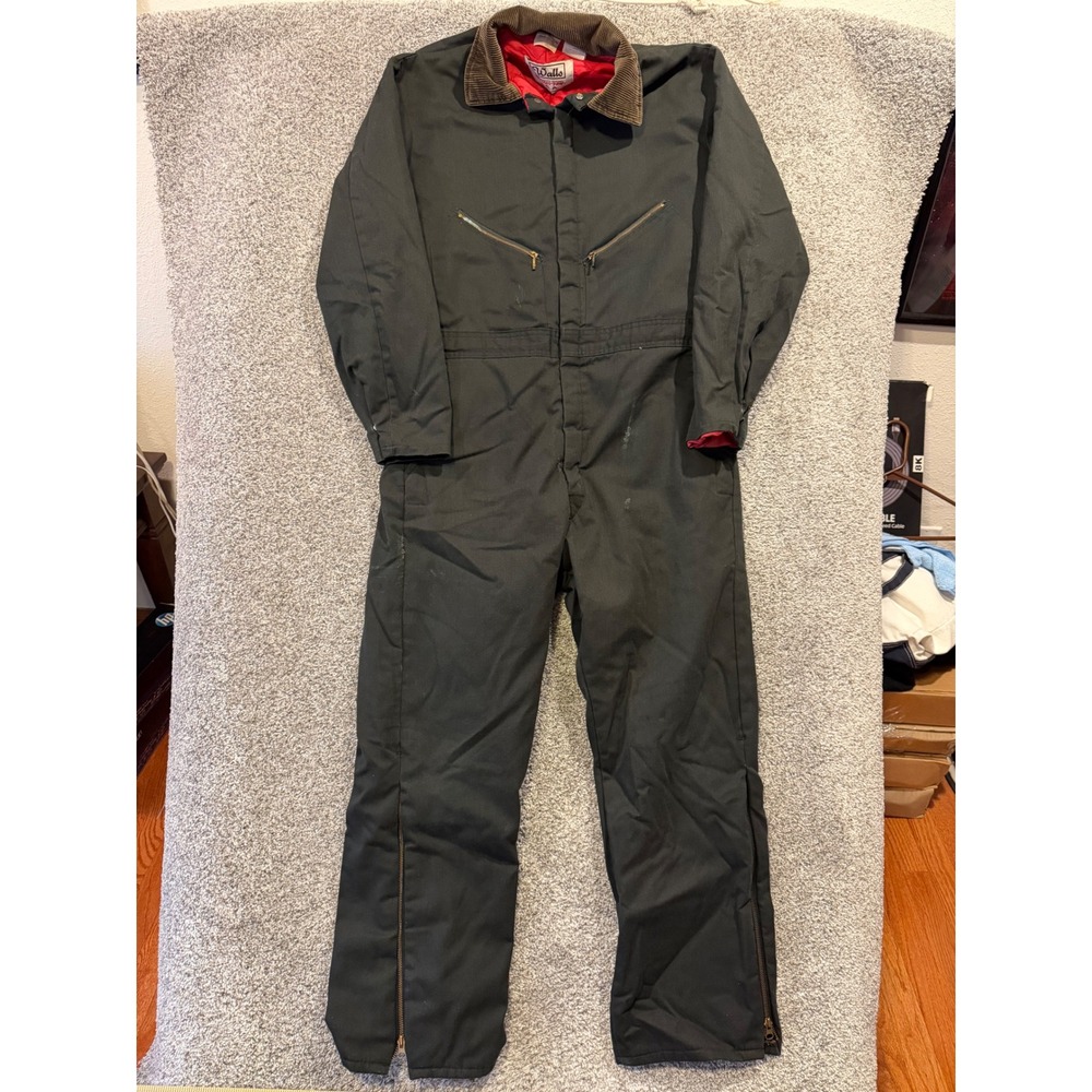 Walls Coveralls Men L Blk Blizzard-Pruf Insulated Work Jumpsuit USA Made 42-44 *